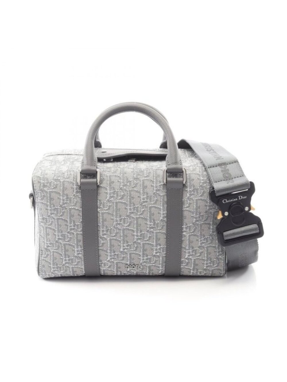 Dior Handbag Rango Oblique Gray Canvas Leather Lango 26